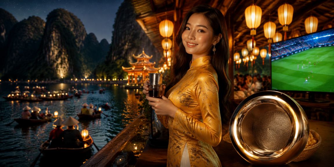 Cô gái áo dài tại Ninh Bình theo dõi kết quả bóng đá và trò chơi trực tuyến